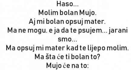 Haso... Molim bolan Mujo...