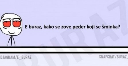 E buraz, kako se zove peder koji se šminka?