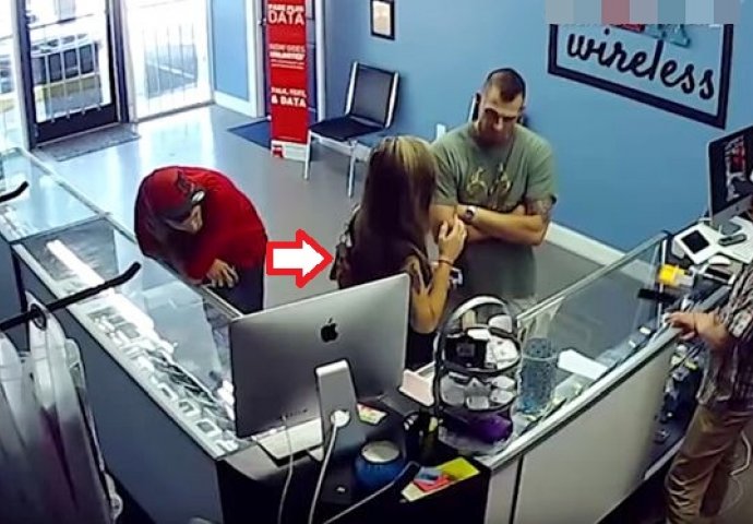 Konstantno je zurio u stražnjicu djevojke u prodavnici mobitela. Čekajte da vidite reakciju NJENOG MOMKA! (VIDEO)
