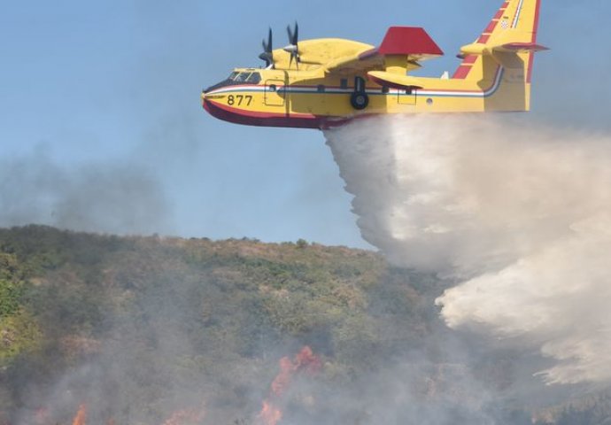 IZBIO POŽAR KOD METKOVIĆA: Vatru gase dva kanadera, vatrena stihija se približila kućama
