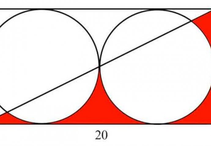 MATEMATIČKA MOZGALICA KOJA JE MNOGE NAMUČILA! Izračunajte koliko iznosi površina označena crvenom bojom!