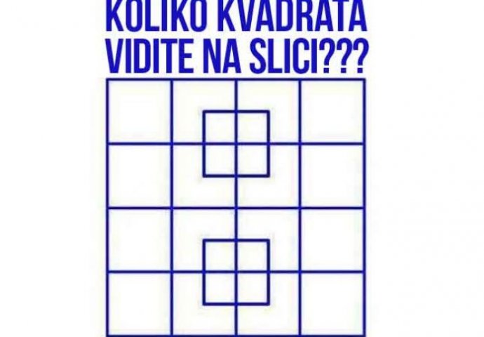 SAVRŠEN TRENING ZA MOZAK! Izbrojite koliko ima kvadrata na ovoj slici i stimulirajte  razvoj uma i mozga!