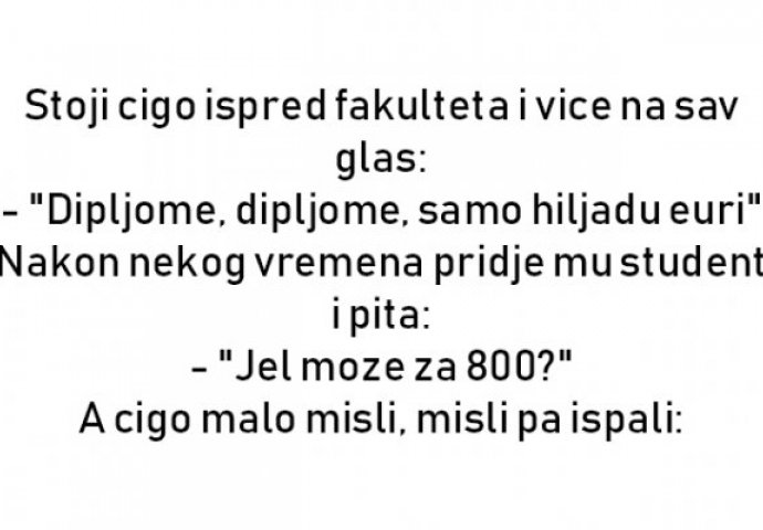 VIC : Cigo prodaje dipljome