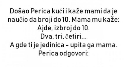 VIC : Perica naučio brojati do 10