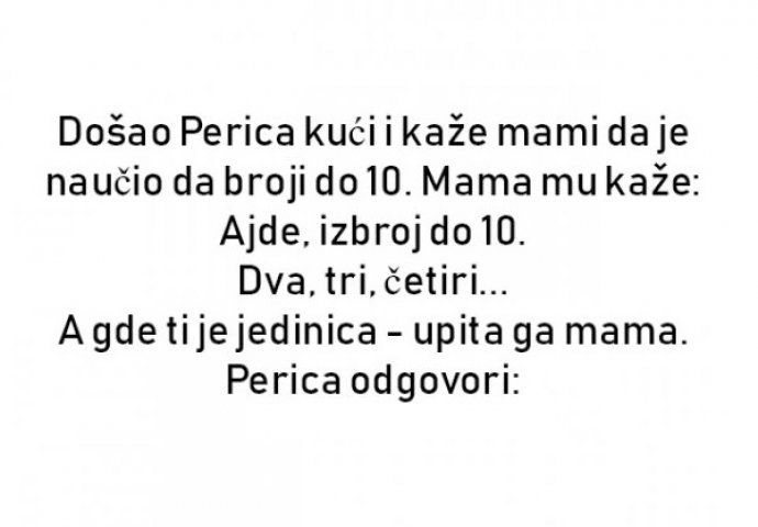 VIC : Perica naučio brojati do 10