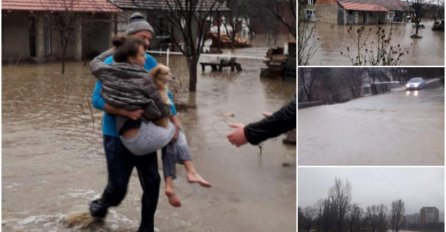 LJUDI ZOVU U POMOĆ, DRAMATIČNE SCENE: Jedni druge evakuišu, VODA IM U KUĆAMA, proglašeno stanje prirodne nesreće (FOTO)