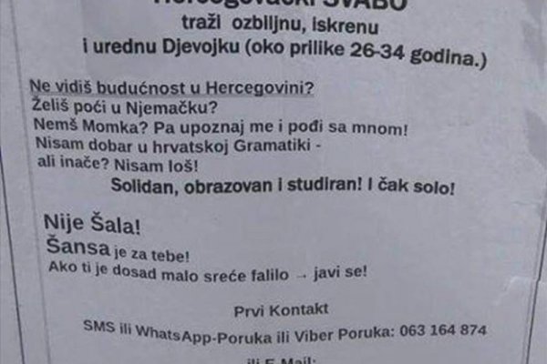 Ljubavni oglasnik hrvatski Ljubavni oglasnik: