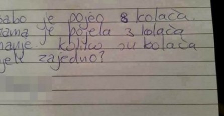 "Tata je pojeo osam kolača, a mama tri manje, koliko su zajedno pojeli?" ODGOVOR KOJI JE DAO UČENIK IZ BiH NASMIJAO REGION