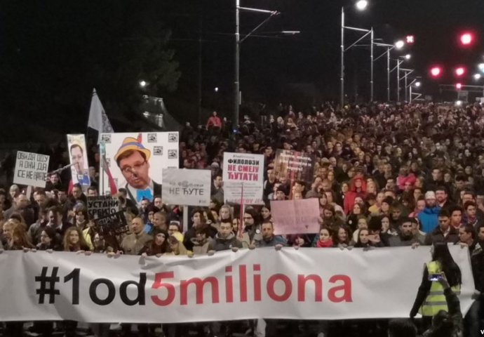 Na protestu "Svi kao jedan - 1 od 5 miliona" u Beogradu, saopšten "tim za pregovore"
