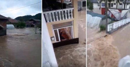 Dramatični snimci poplava u BiH: VODA NOSI SVE PRED SOBOM, ljudi zarobljeni u domovima