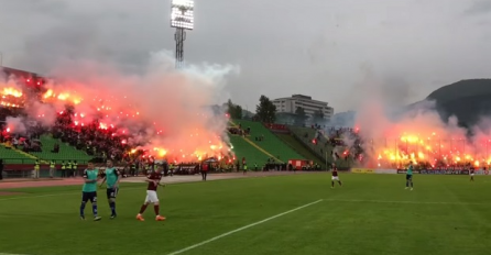  'GORI' KOŠEVO: NAVIJAČI SARAJEVA BAKLJADOM PROSLAVLJAJU TITULU PRVAKA BIH