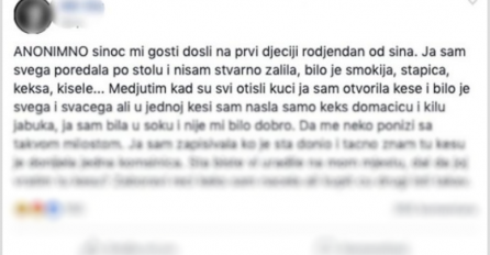 "OVO JE PONIŽENJE, SAD BIH JOJ VRATILA KESU": Pravila je sinu 1. rođendan, a kad je vidjela POKLON OD KOMŠINICE, DOŠLO JOJ ZLO! 
