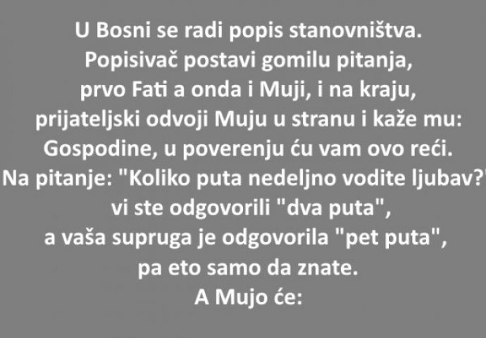 VIC: U Bosni se radi popis stanovništva