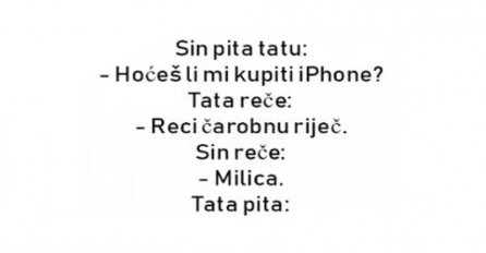 VIC : Sin pita tatu:  Hoćeš li mi kupiti iPhone?