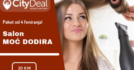 Priuštite svojoj kosi zanosan izgled uz paket od 4 feniranja u salonu Moć dodira po SUPER cijeni!