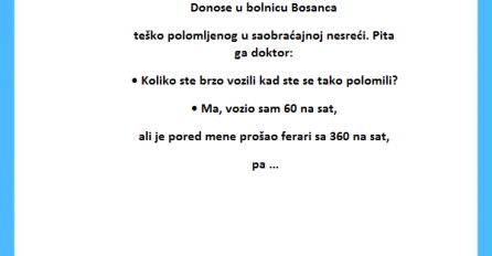 VIC: Bosanac u bolnici