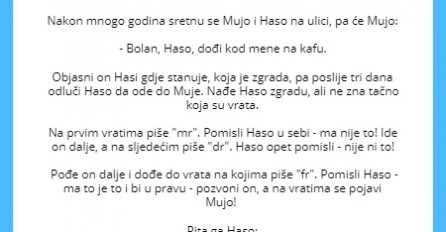 VIC DANA: Mujin natpis na vratima