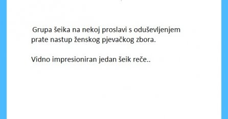 VIC DANA: Grupa šeika na nekoj proslavi s oduševljenjem prate nastup...