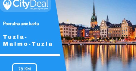 Povratna avio karta Tuzla - Malmo - Tuzla sa uključenim aerodromskim taksama uz CityDeal!
