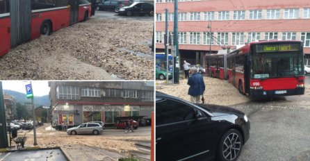 Drama na ulicama Sarajeva: Trolejbus se zaglavio u pijesak!