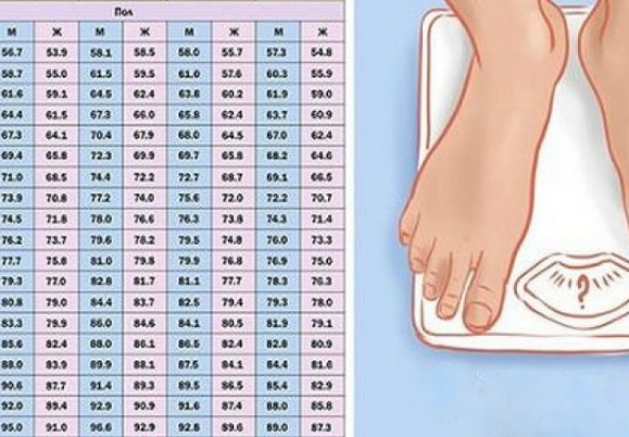 PROVJERITE JESTE LI DEBELI: Ovo je tabela idealne težine u odnosu na vašu visinu! (FOTO)