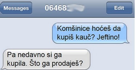 CHAT DANA: Komšinica hitno prodaje kauč!