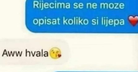 CHAT DANA: Nije bilo riječi da joj opiše koliko je lijepa, a onda se snašao...Ovo im je vjerovatno zadnje dopisivanje! Urnebesno!