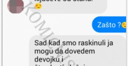 Tražio bivšoj da mu vrati ključeve od stana, a njen URENBESAN odgovor bacio ga u crnjak