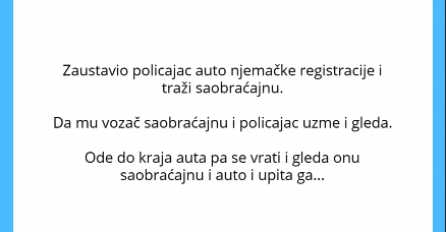 VIC DANA:  Policajac zaustavio vozača Mercedesa