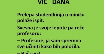 VIC DANA: Prelijepa studentkinja u miniću polaže ispit. 