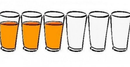 NAJTEŽA MOZGALICA: Smijete pomjeriti samo  JEDNU ČAŠU, trebaju biti poredane redosljedom prazna- puna! Koja je to ČAŠA?  PIŠITE  U KOMENTARIMA!