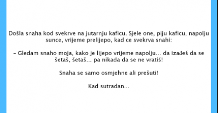 VIC DANA: Svekrva i snaha na jutarnjoj kafi