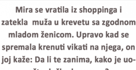 VIC DANA: Mira se vratila iz shoppinga i zatekla muža u krevetu 