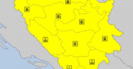 Upaljen žuti meteoalarm za područje Bosne i Hercegovine