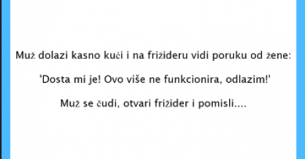 VIC DANA: Žena ostavlja muža porukom, njegova reakcija je...neočekivana!