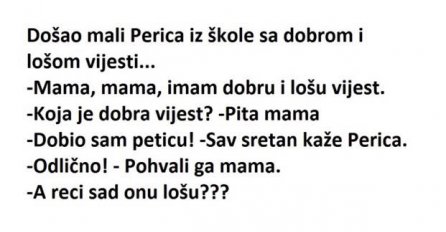 VIC DANA: Perica dolazi iz škole