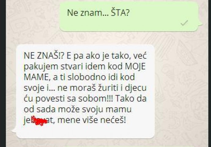 SUPRUGA MI NE DOZVOLJAVA DA POSJETIM MAMU: Evo šta mi je u petak napisala da će uraditi ako odem, 8 godina smo u braku 