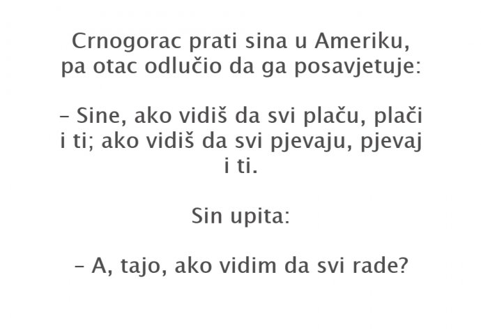 VIC DANA: Crnogorac prati sina u Ameriku