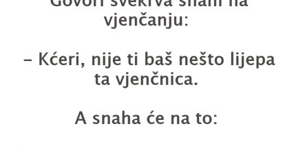 VIC DANA: Govori svekrva snahi na vjenčanju