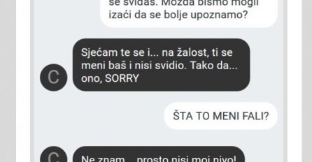 ODBILA SAM FRAJERA JER MI SE NIJE SVIĐAO, A ONDA MI JE POSLAO ODGOVOR ZBOG KOJEG MI SE ZGADIO ZA SVA VREMENA: Nikad ništa jadnije nisam vidjela!