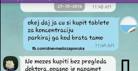 NAPISALA SAM MAMI DA KUPUJEM TABLETE ZA KONCENTRACIJU, ZGROZILA ME SVOJIM  ODGOVOROM: Sačekajte da vidite zadnju poruku, BLAM GODINE!