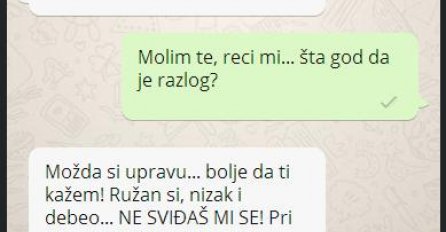 JEDNA DJEVOJKA ME VEĆ DUGO ODBIJA I UPORNO SAM TRAŽIO RAZLOG: Kad mi je konačno napisala, DOŠLO MI DA SE UBIJEM! DANIMA NE IZLAZIM IZ KUĆE!