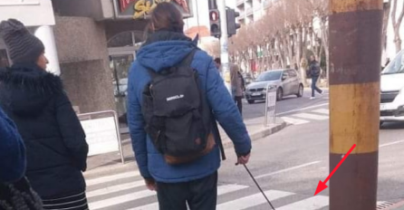 HRVATI U ŠOKU KAD SU VIDJELI KOGA OVAJ DEČKO VODI NA POVODCU: Stajao je na semaforu i vukao NJU, čovjek iza odmah uslikao (FOTO)