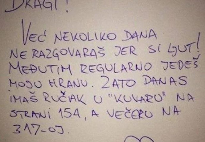 BIO SAM LJUT NA SUPRUGU DANIMA, A ONDA MI JE OSTAVILA OVO PISMO NA STOLU: Kad sam pročitao zadnji dio oči su mi stale, uvjerite se i sami