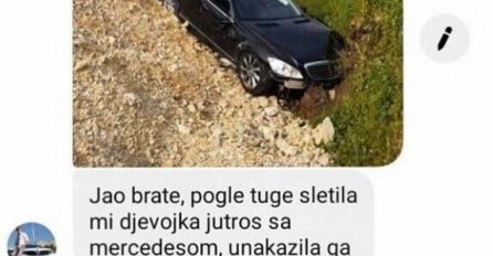 JARAN MI JE JAVIO DA MU JE DJEVOJKA IMALA SAOBRAĆAJKU I SLUPALA MU NOV MERCEDES: Pitao sam u kakvom je stanju CURA, a onda dobio ŠOKANTAN ODGOVOR