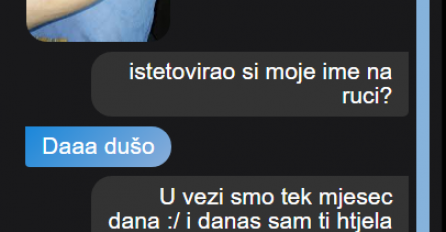 ISTETOVIRAO JE MOJE IME NA RUCI NAKON SAMO MJESEC DANA VEZE: Morala sam mu reći LOŠE VIJESTI, a onda JE STIGLA OVA JEZIVA REČENICA OD NJEGA, u šta sam se upetljala