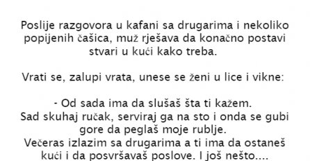 VIC DANA: Muž nakon kafane dolazi kući..