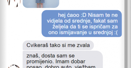 JAVIO SAM SE DJEVOJCI KOJA ME ISMIJAVALA U SREDNJOJ ŠKOLI, zvala me CVIKERAŠ: Kad sam joj poslao svoju sliku nakon 10 godina ŠOKIRALA SE, MOLI DA IZAĐEMO