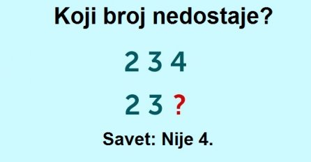 KOJI BROJ OVDJE NEDOSTAJE, A NIJE BROJ 4: Niko ne zna tačan odgovor!