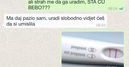 URADILA SAM TEST I ODMAH JAVILA DEČKU DA SAM TRUDNA: Napisao mi je samo OVU rečenicu, PLAČEM SATIMA NE ZNAM ŠTA DA RADIM, UNIŠTIO MI JE ŽIVOT!